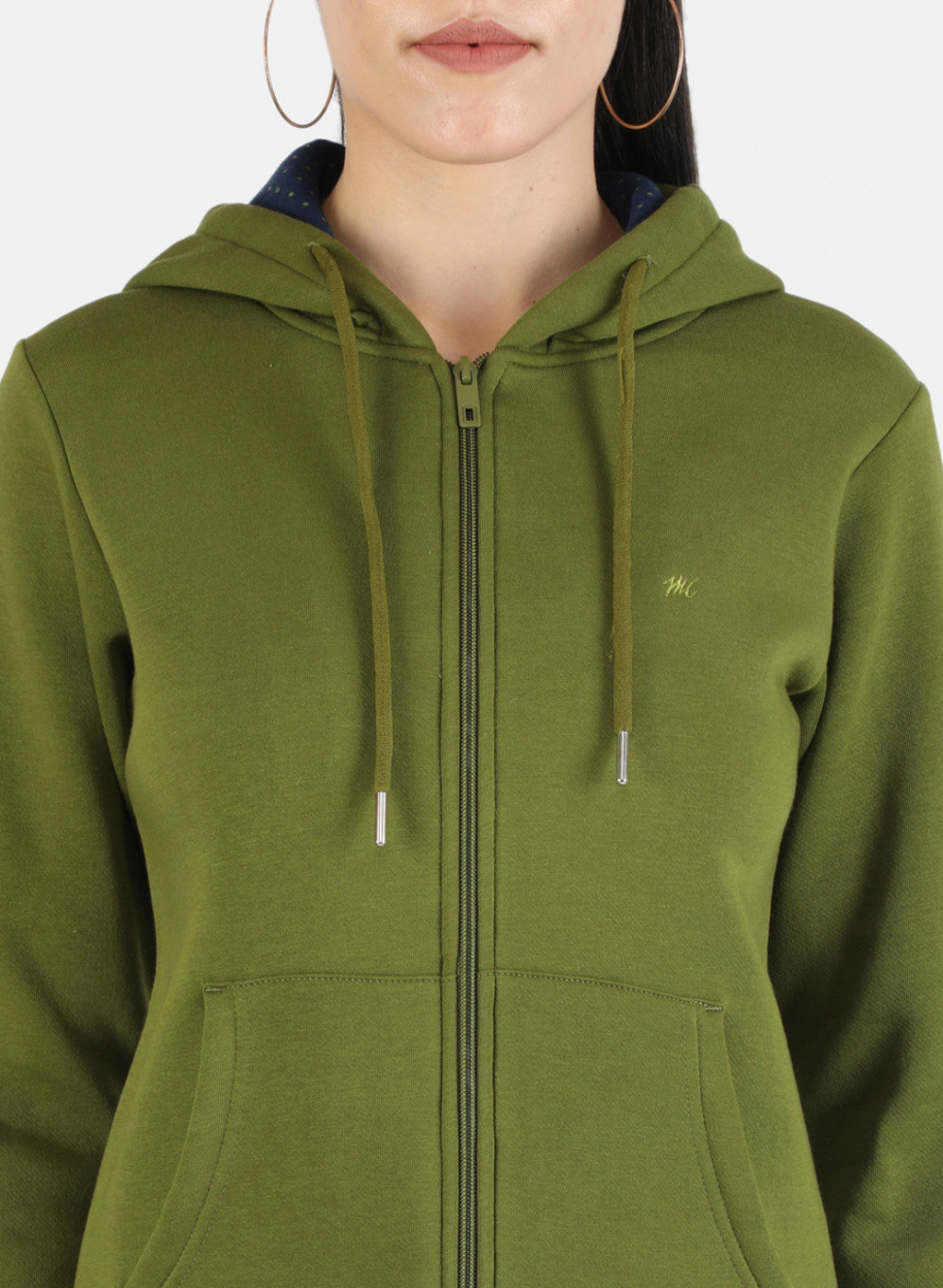 Women Green Solid Sweatshirt