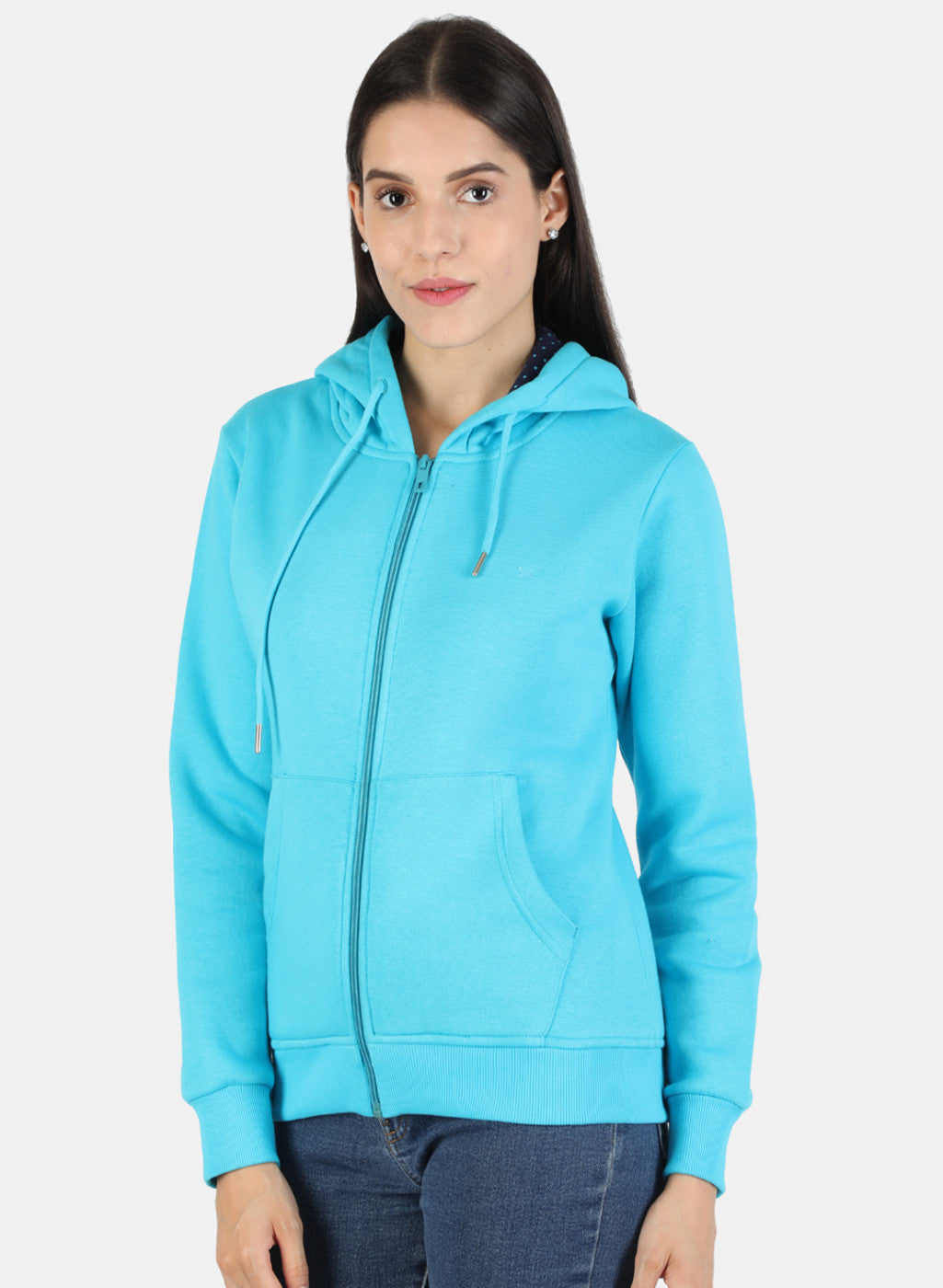 Women Blue Solid Sweatshirt