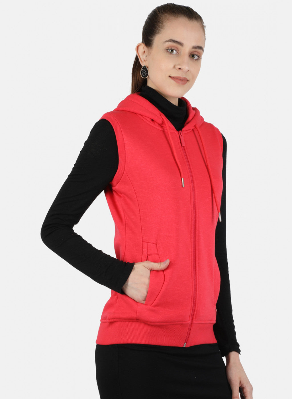 Women Pink Solid Sweatshirt