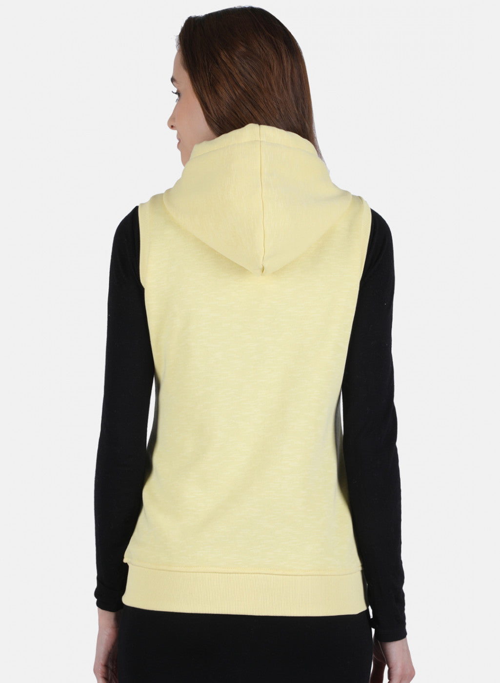 Women Yellow Solid Sweatshirt