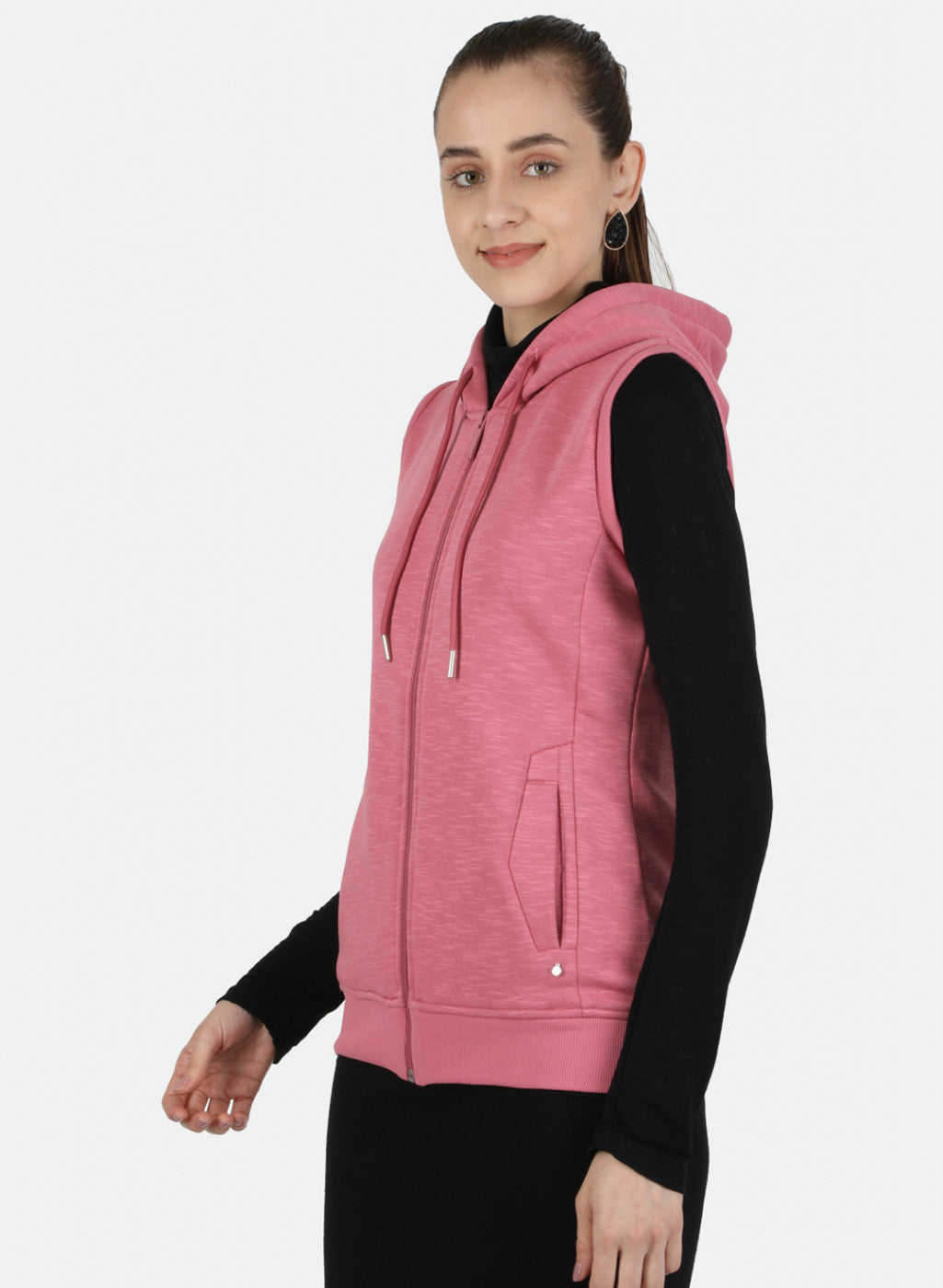 Women Pink Solid Sweatshirt