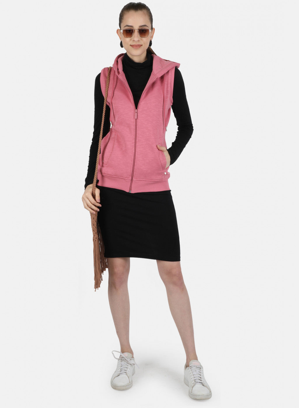 Women Pink Solid Sweatshirt