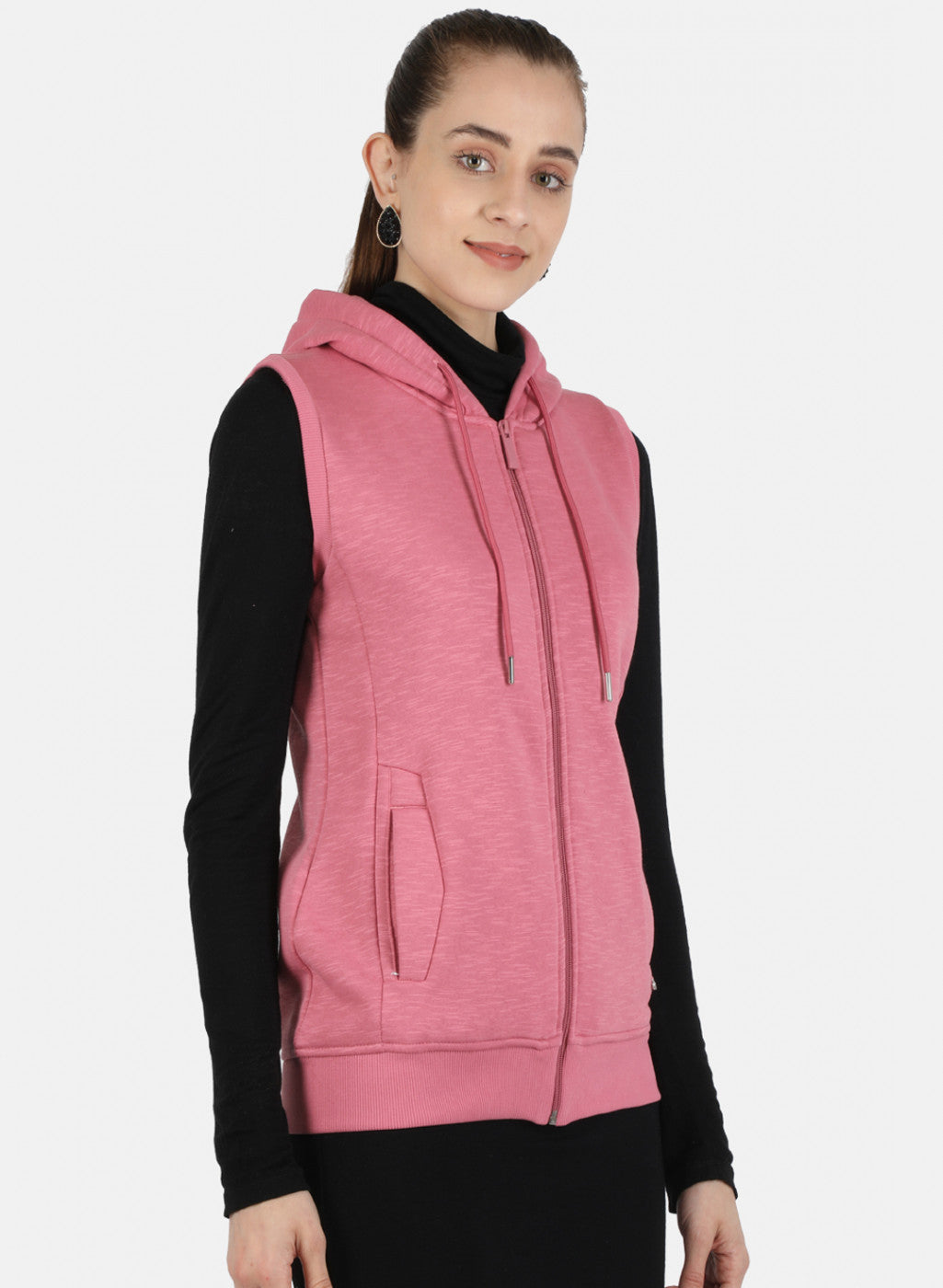 Women Pink Solid Sweatshirt