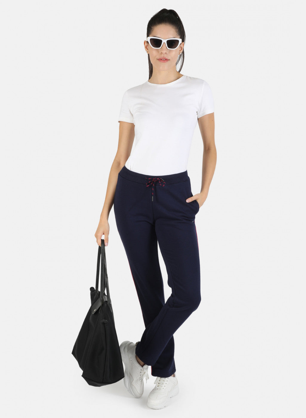 Women Blue Solid Winter Lower