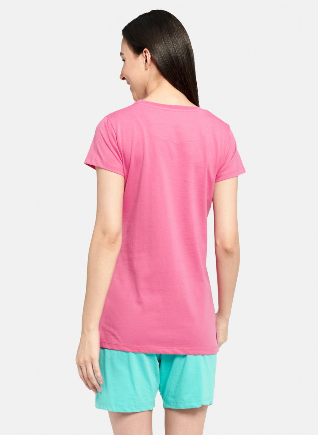 Womens Blue & Pink Printed Top