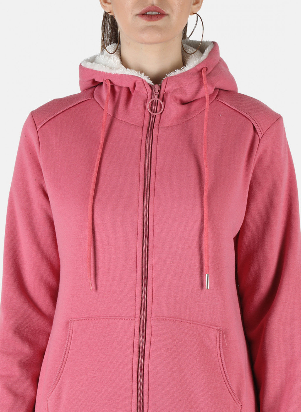 Women Pink Solid Sweatshirt