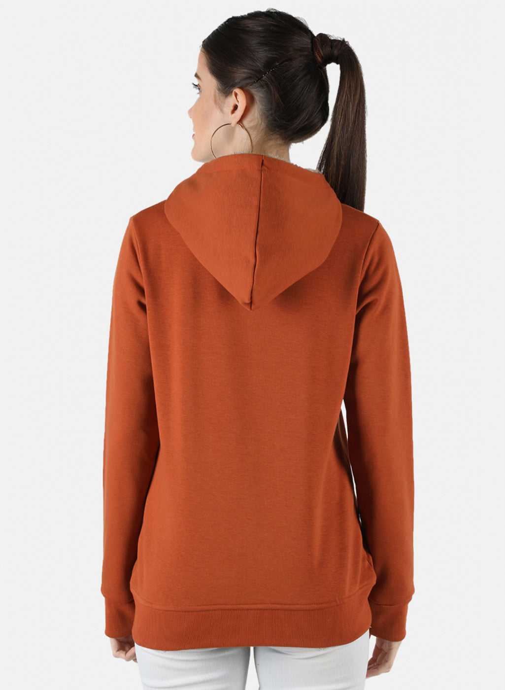 Women Brown Solid Sweatshirt