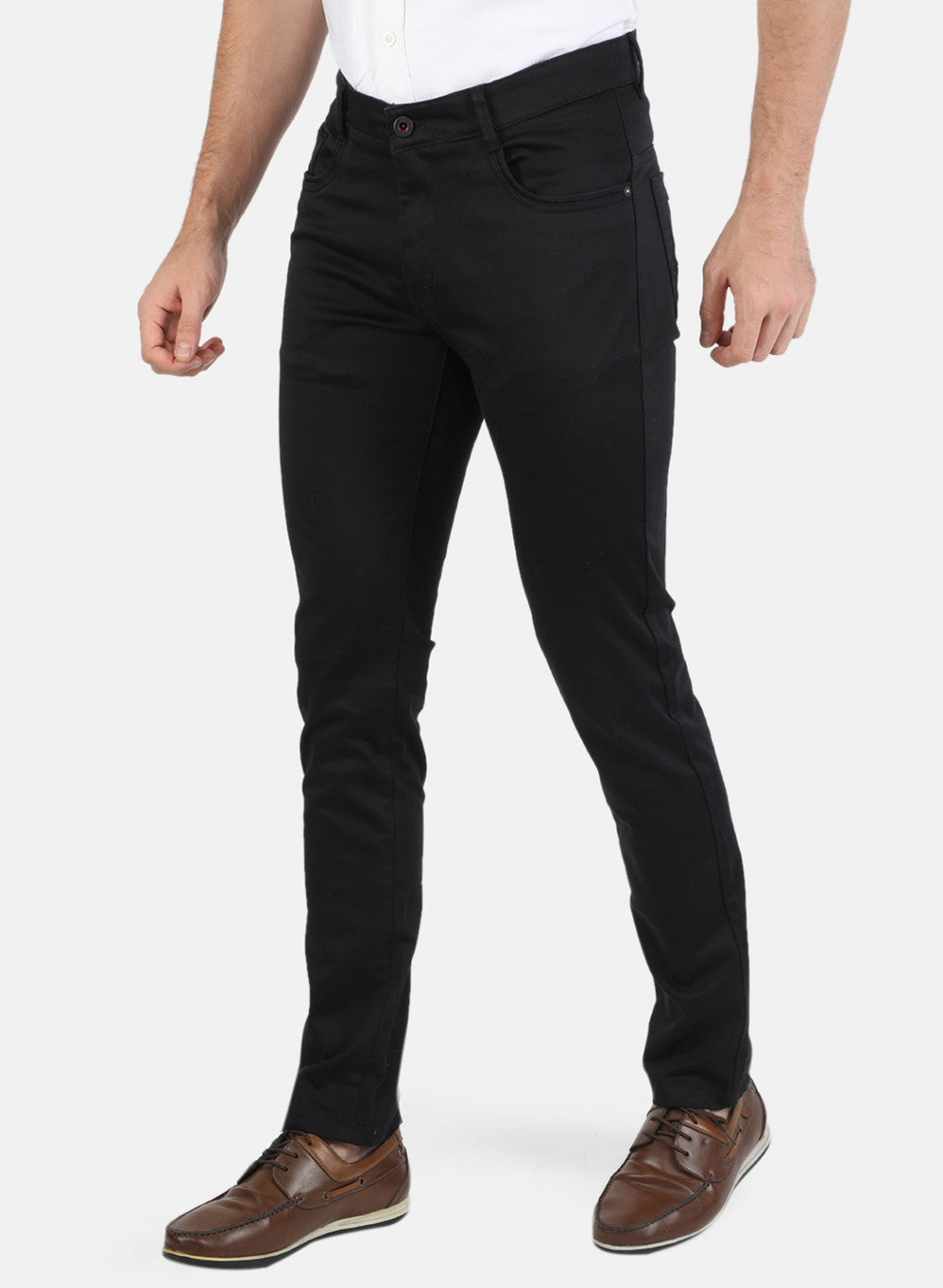 Men Black Solid Trouser