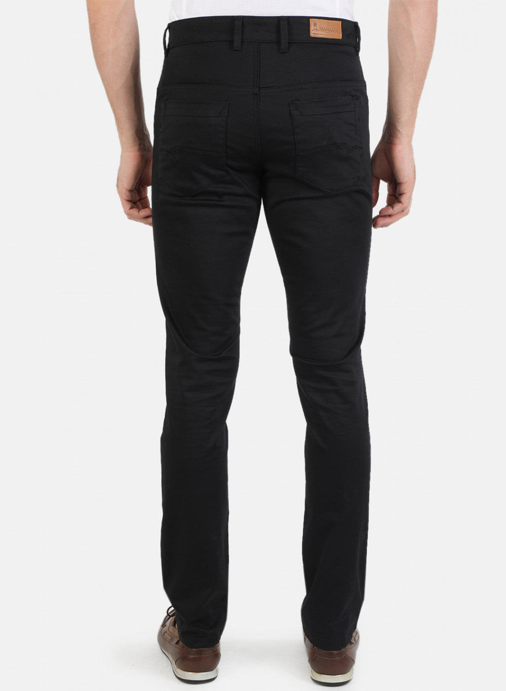 Men Black Solid Trouser