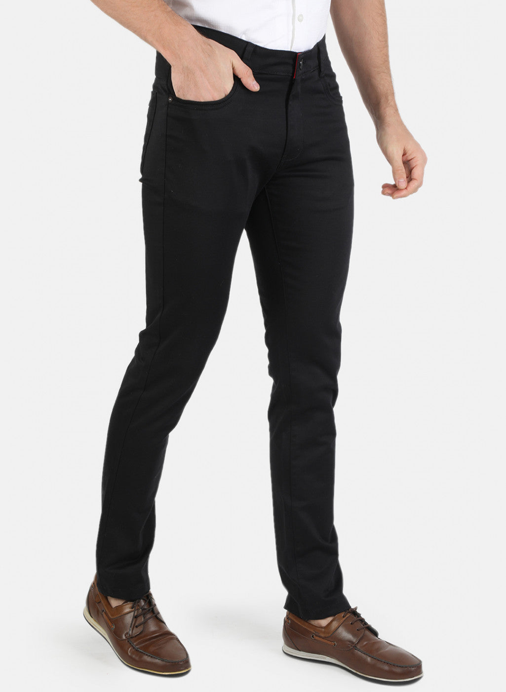 Men Black Solid Trouser