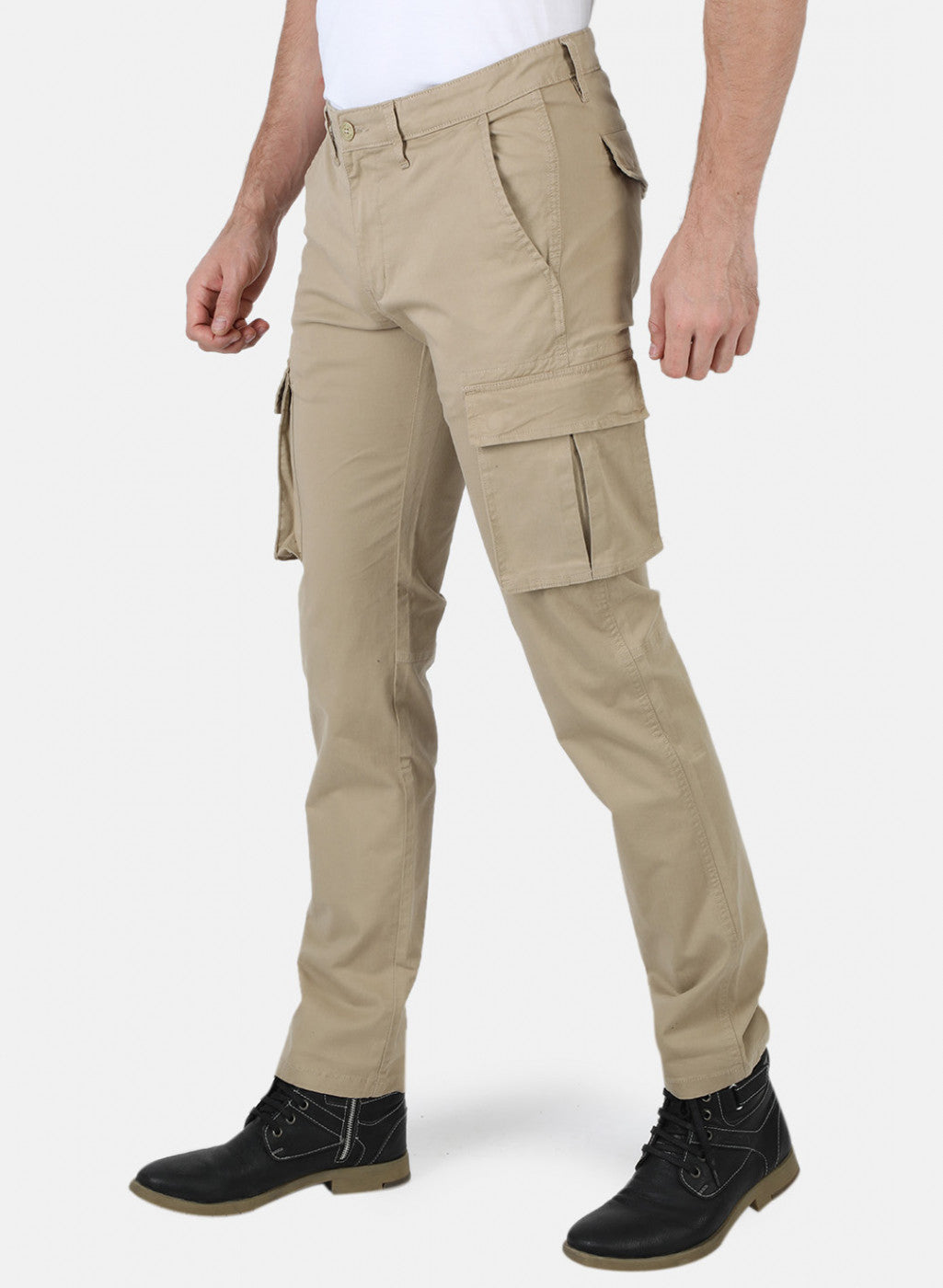 Men Khaki Printed Trouser