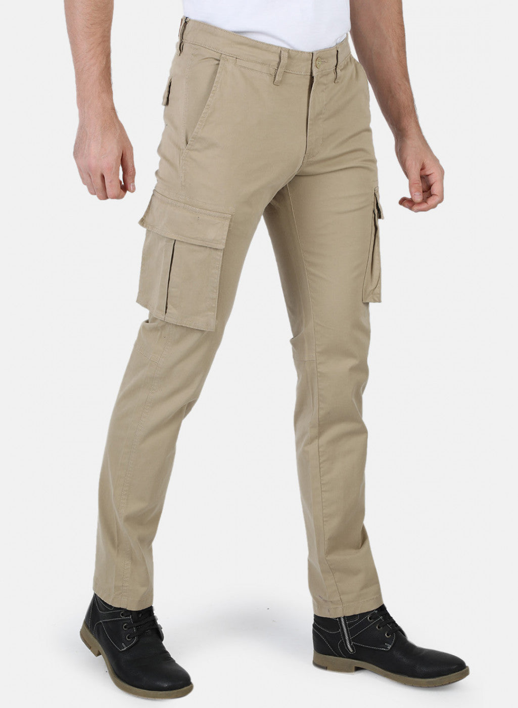 Men Khaki Printed Trouser