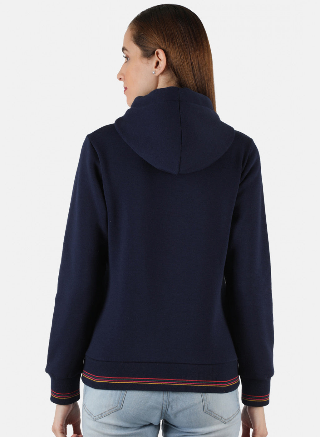 Women Blue Embroidered Sweatshirt