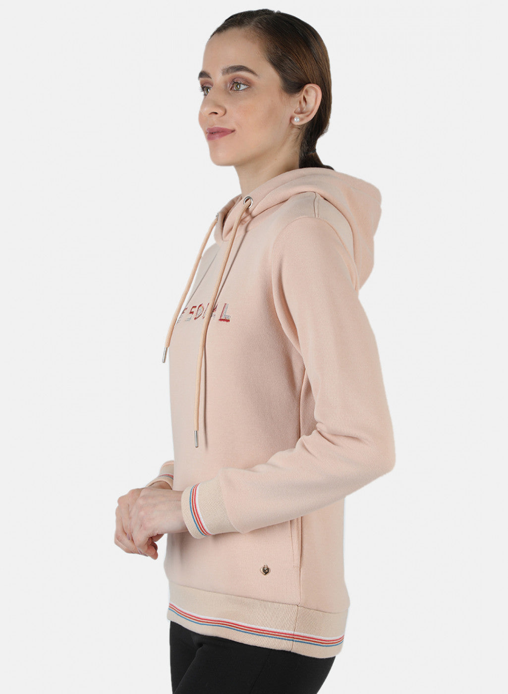 Women Beige Embroidered Sweatshirt