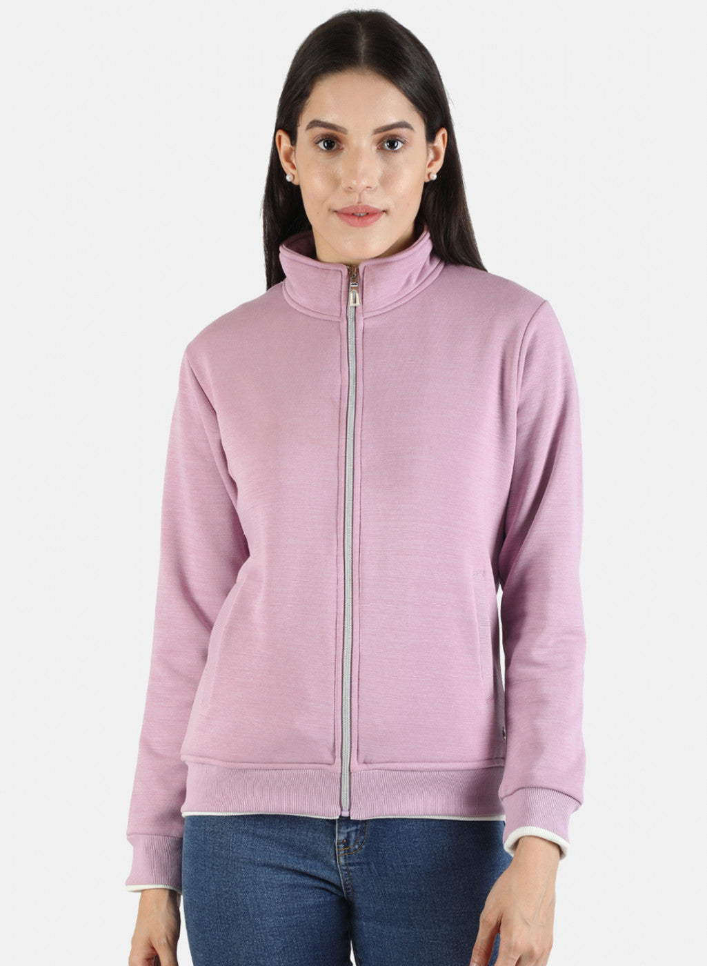 Women Purple Solid Sweatshirt