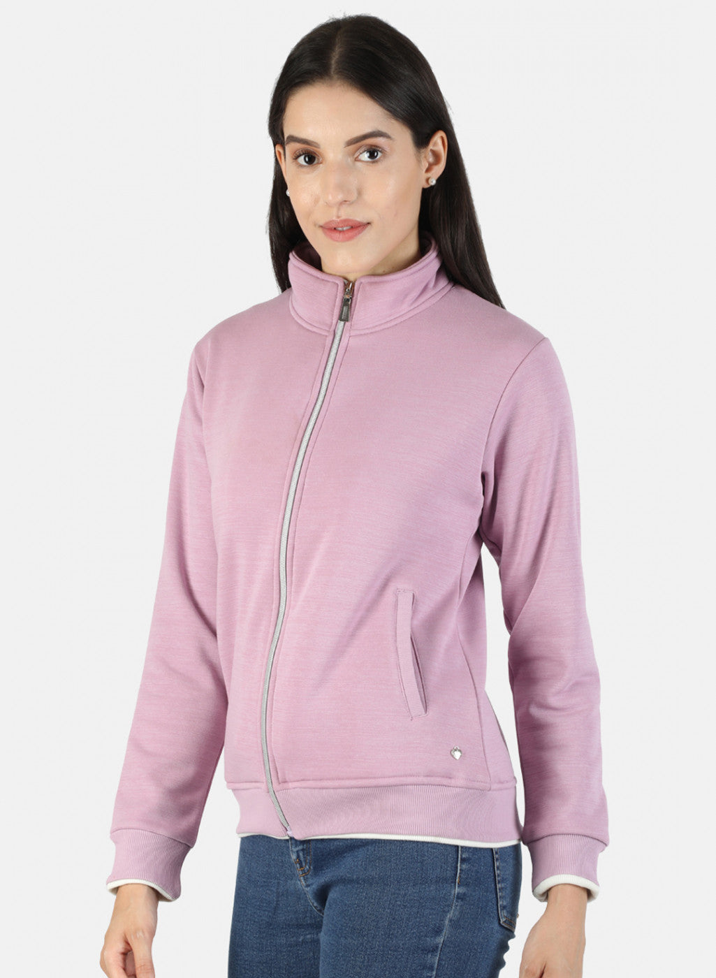 Women Purple Solid Sweatshirt