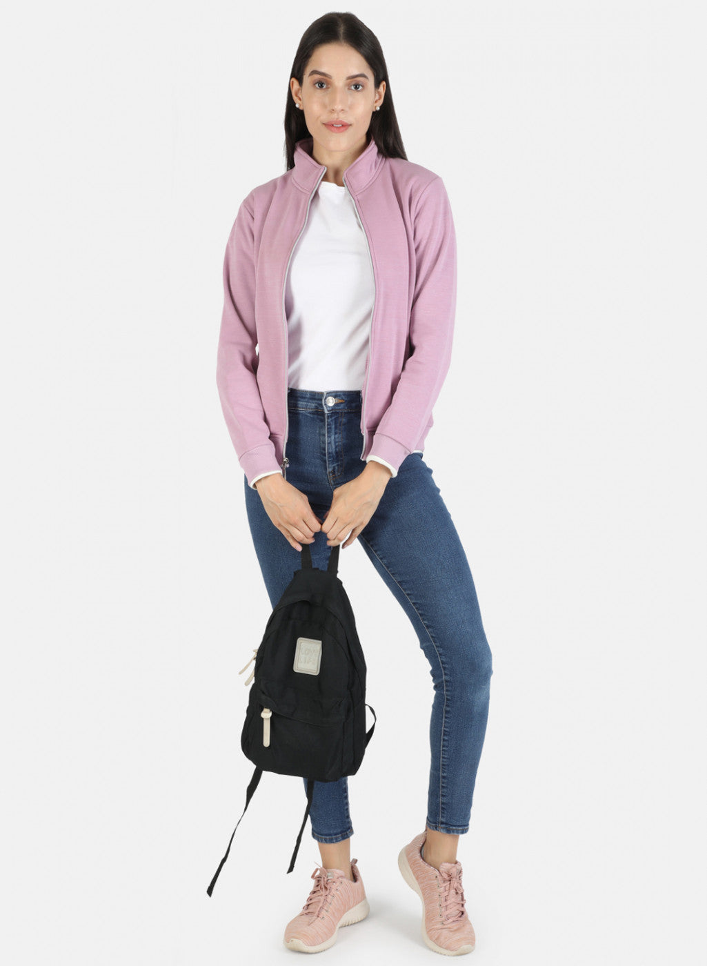 Women Purple Solid Sweatshirt