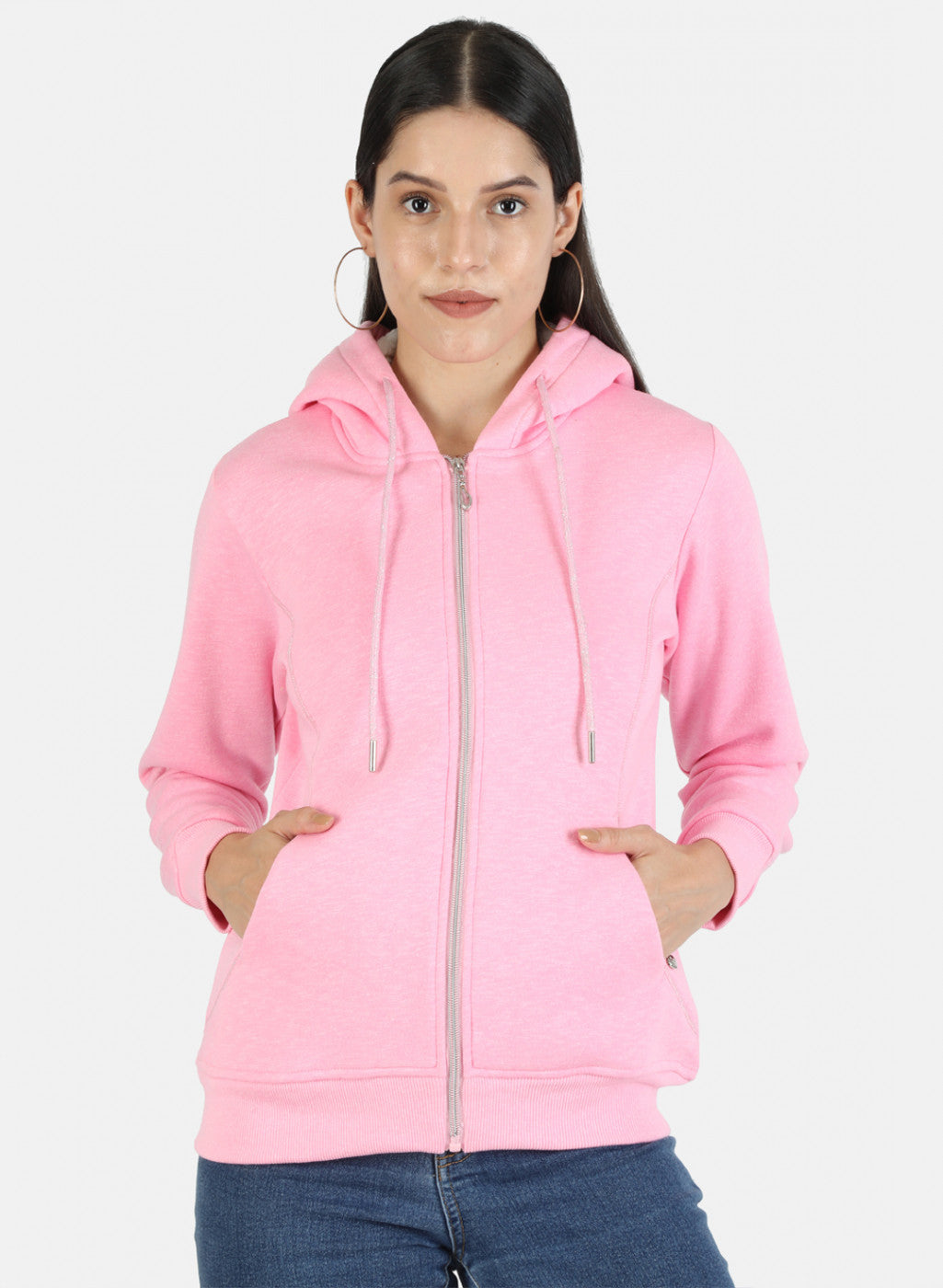 Women Pink Solid Sweatshirt