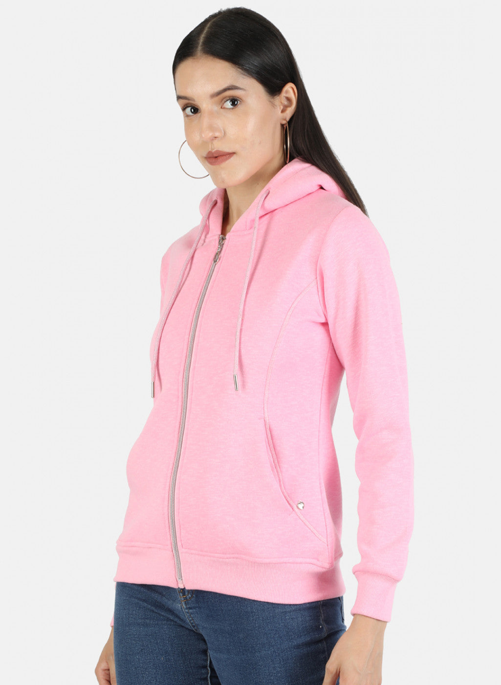 Women Pink Solid Sweatshirt