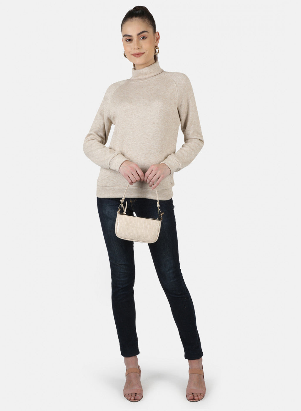 Women Beige Solid Sceavy