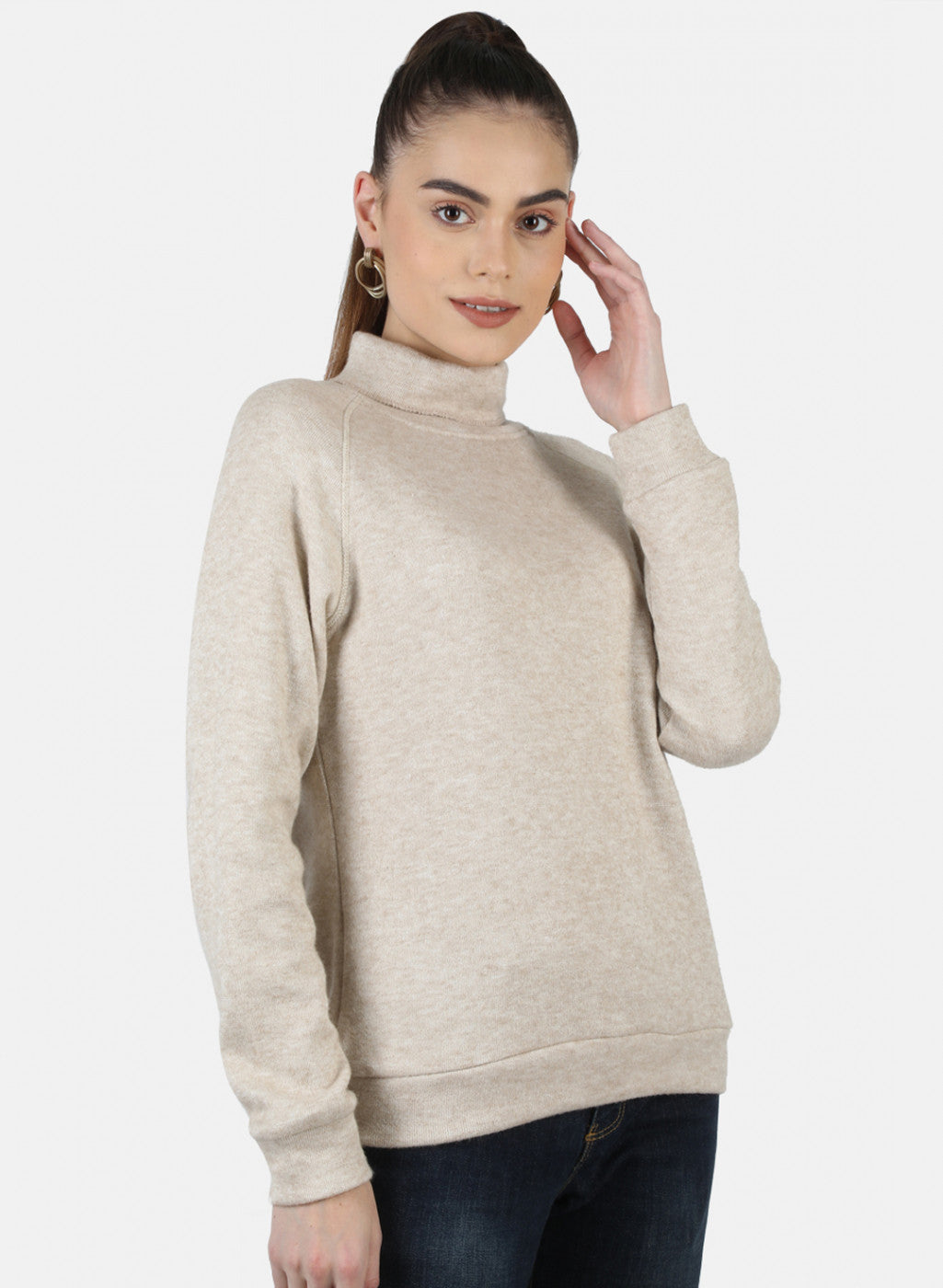 Women Beige Solid Sceavy