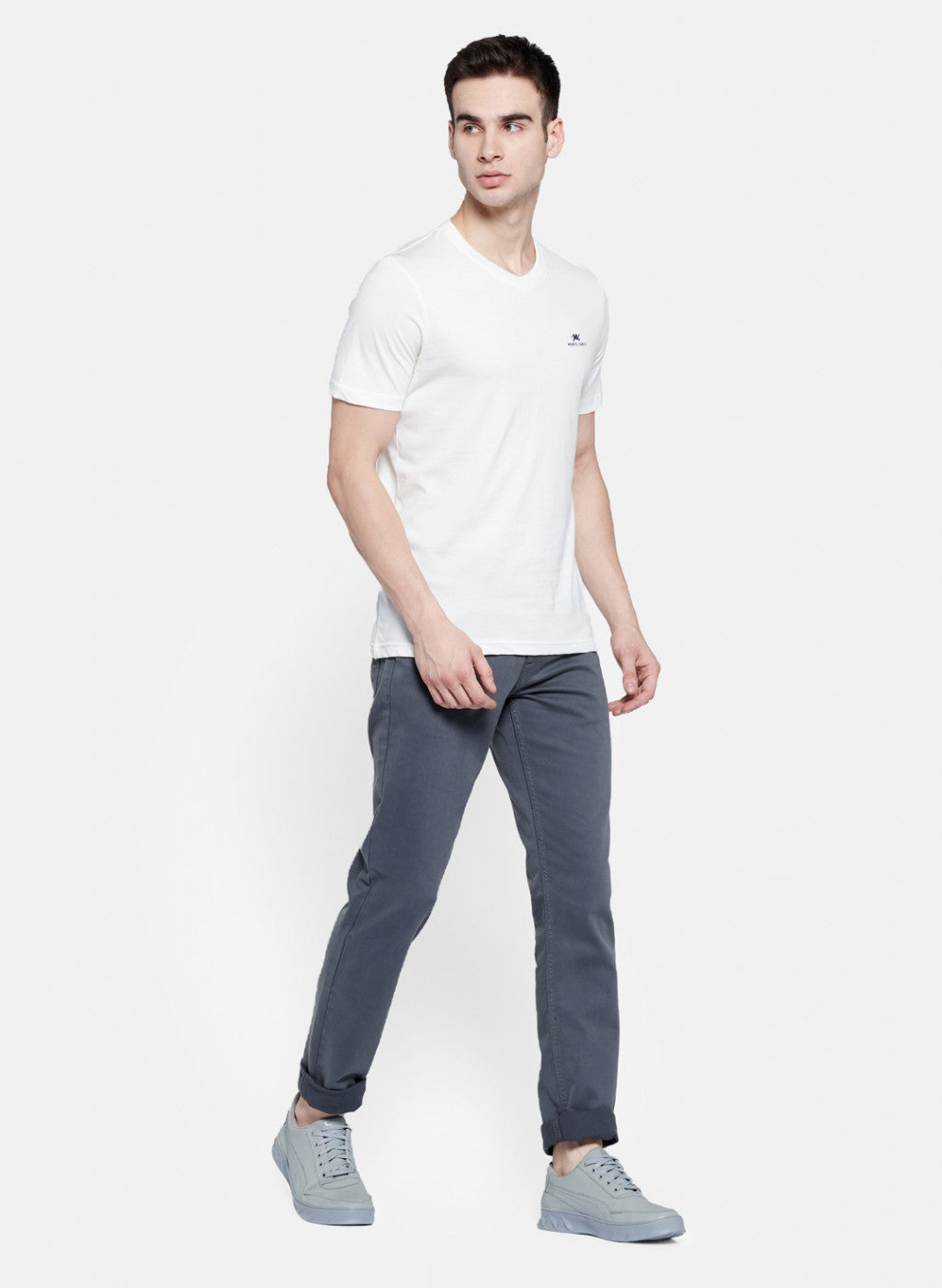 Mens Grey Skinny Fit Trouser