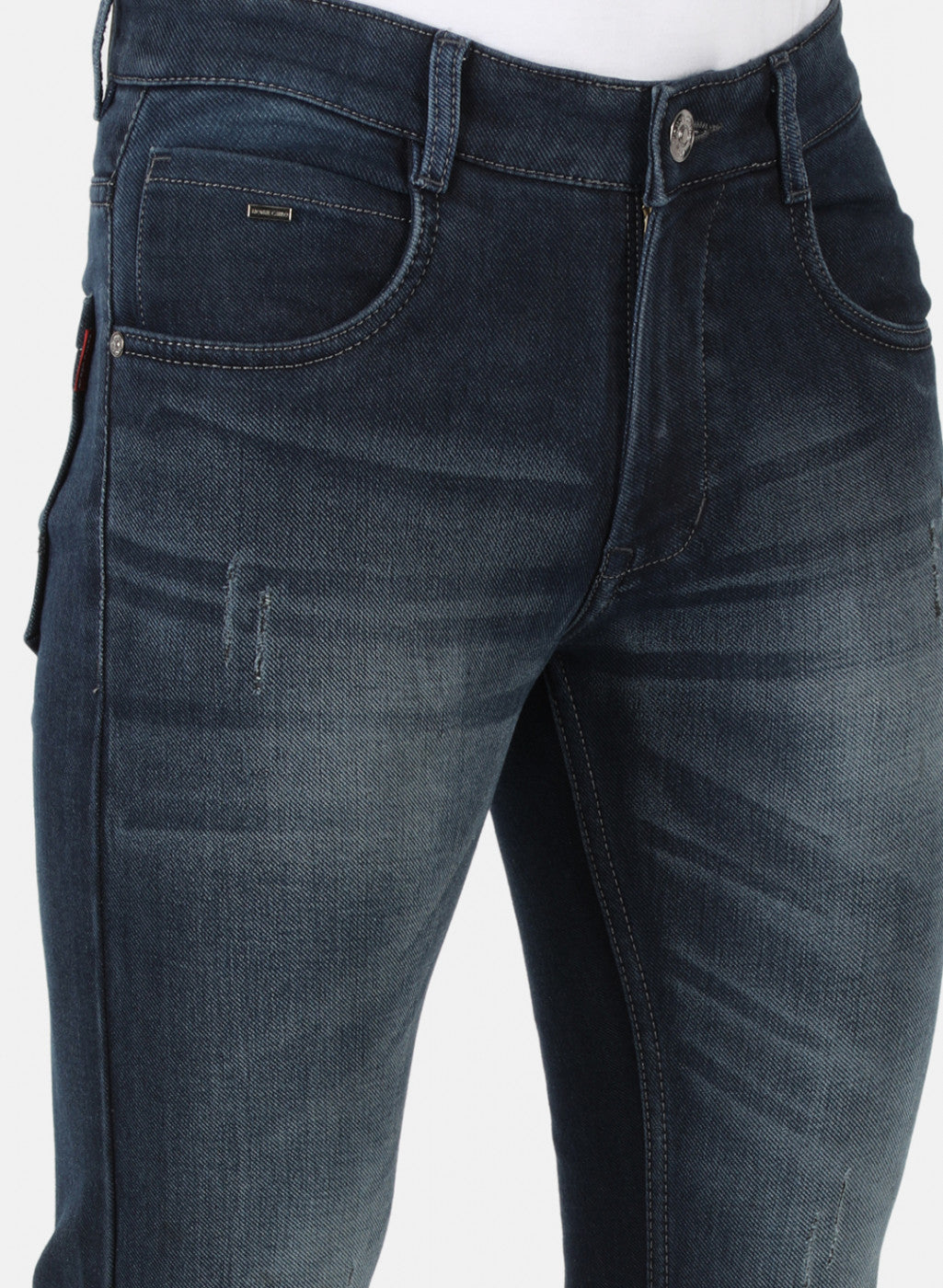 Men Navy Blue Narrow Fit Denim