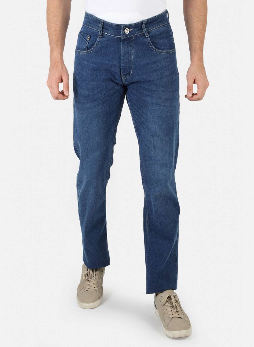Montero Men's Blue Modern Boot Denim Jeans-MON 39504 main image 1