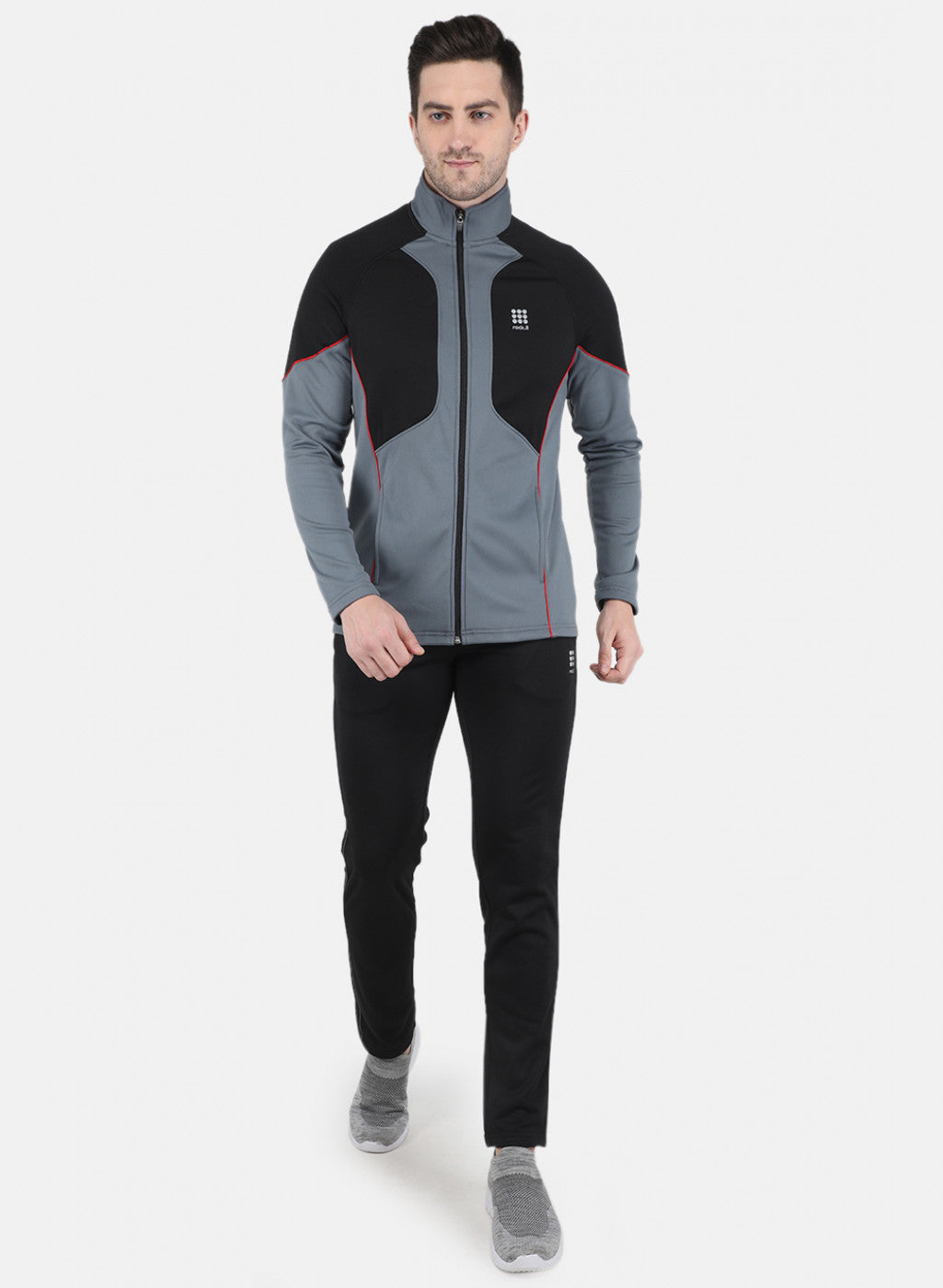 Rock.it Men Grey Solid Tracksuit