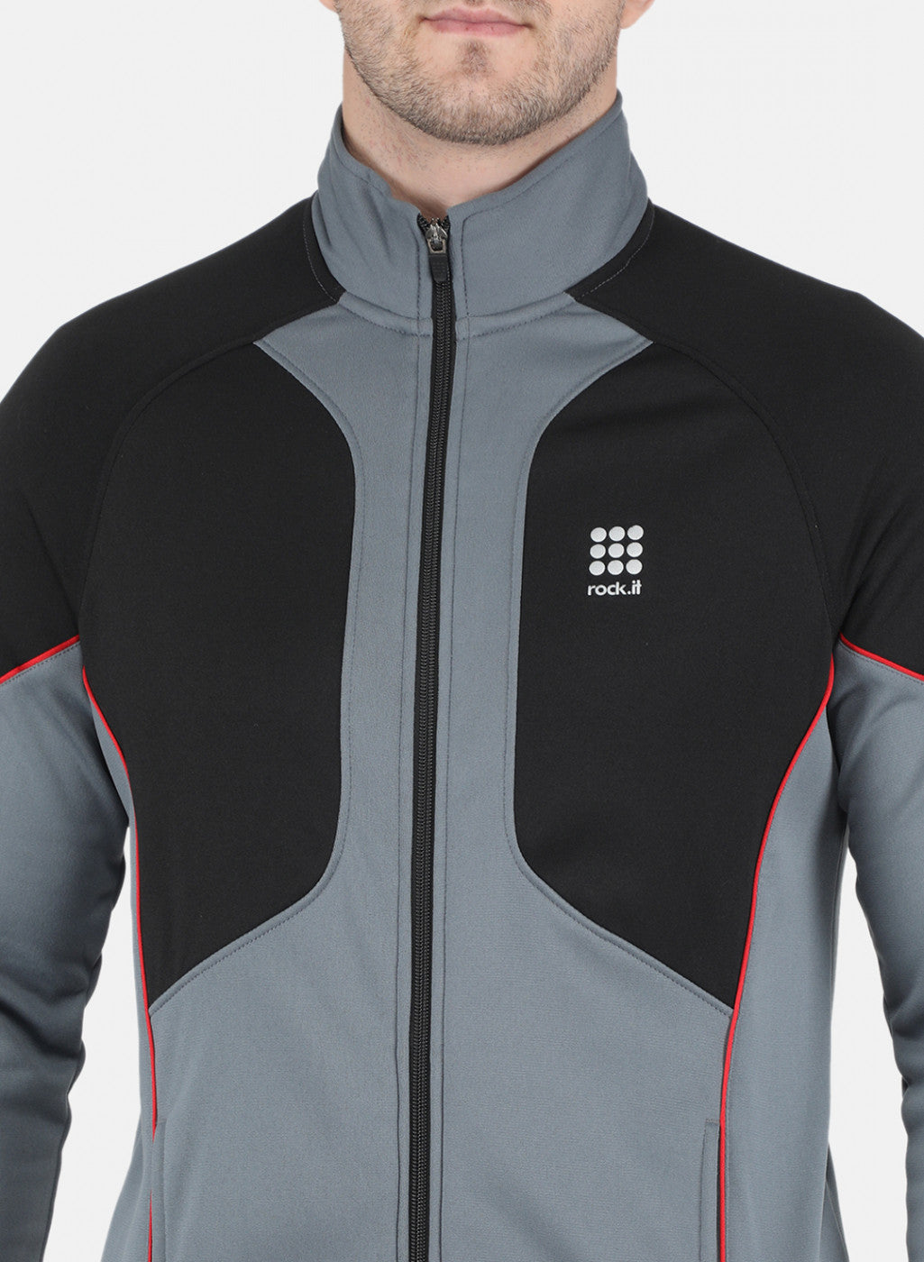 Rock.it Men Grey Solid Tracksuit