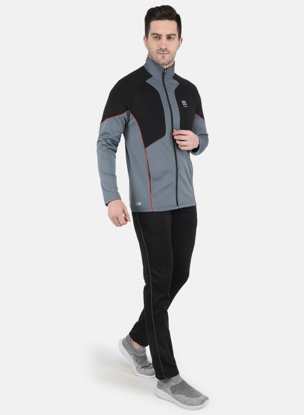 Rock.it Men Grey Solid Tracksuit