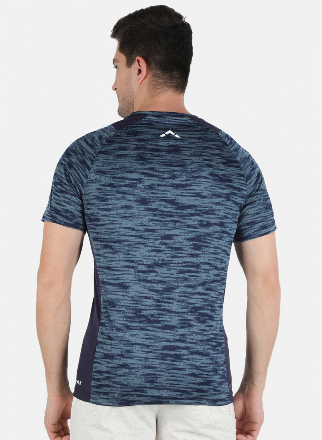 Rock.it Men Blue Self Design Round Neck T-Shirt