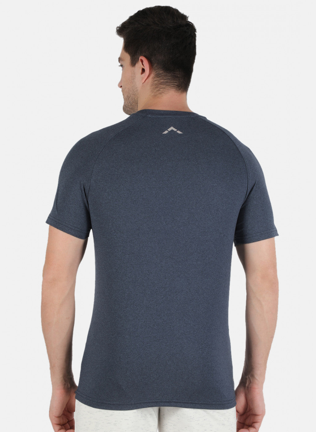 Rock.it Men Navy Blue Self Design Round Neck T-Shirt