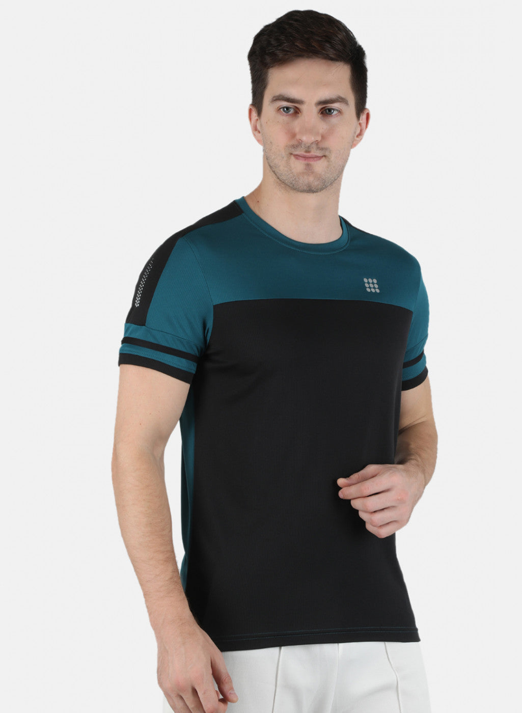 Rock.it Men Blue Self Design Round Neck T-Shirt