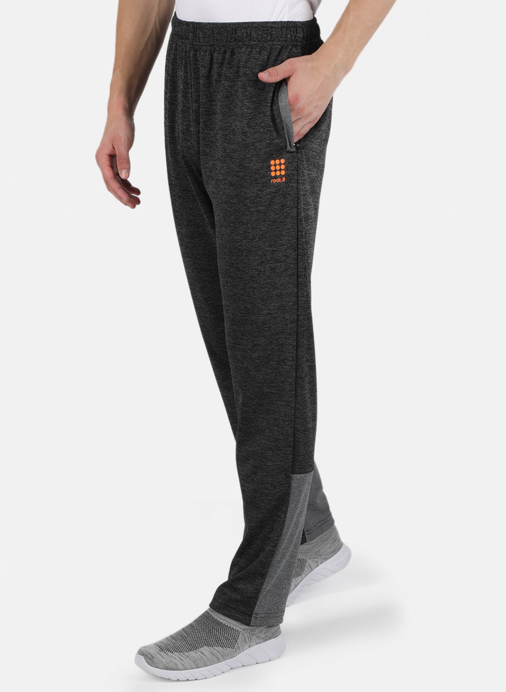Rock.it Men Grey Self Design Track Pant