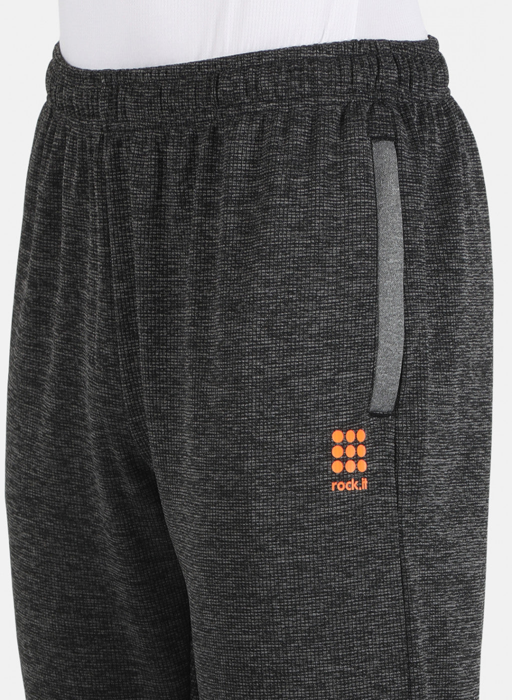 Rock.it Men Grey Self Design Track Pant