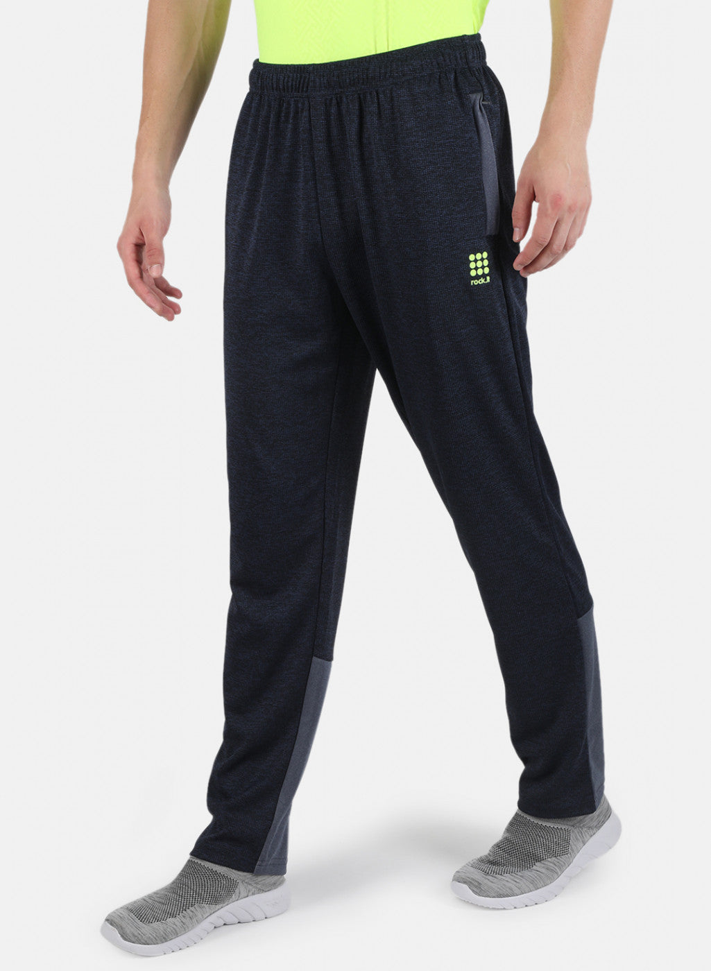 Rock.it Men Navy Blue Self Design Track Pant
