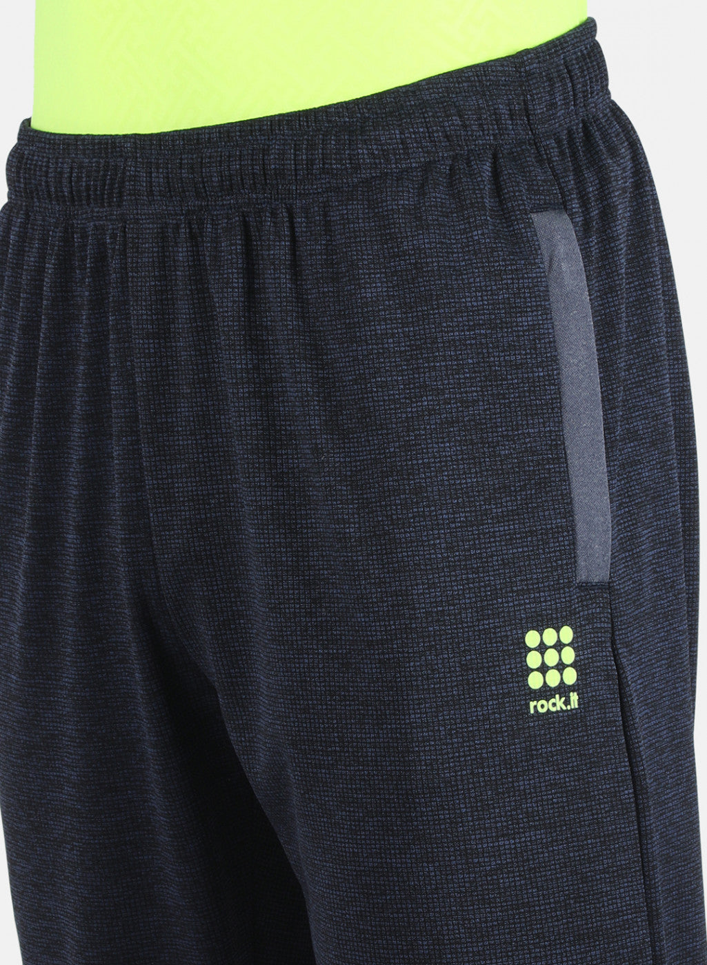 Rock.it Men Navy Blue Self Design Track Pant