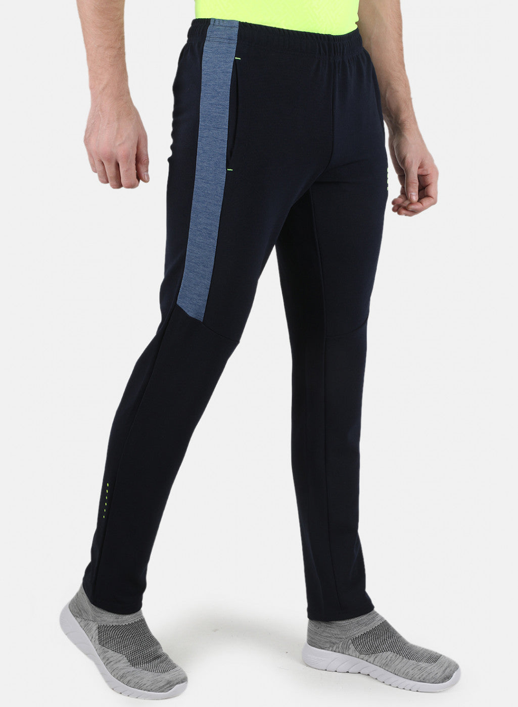 Rock.it Men Navy Blue Self Design Track Pant