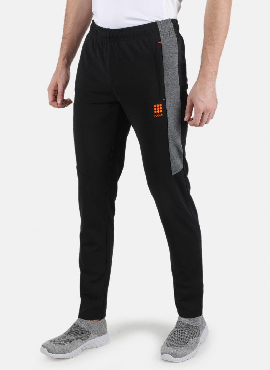 Rock.it Men Black Self Design Track Pant
