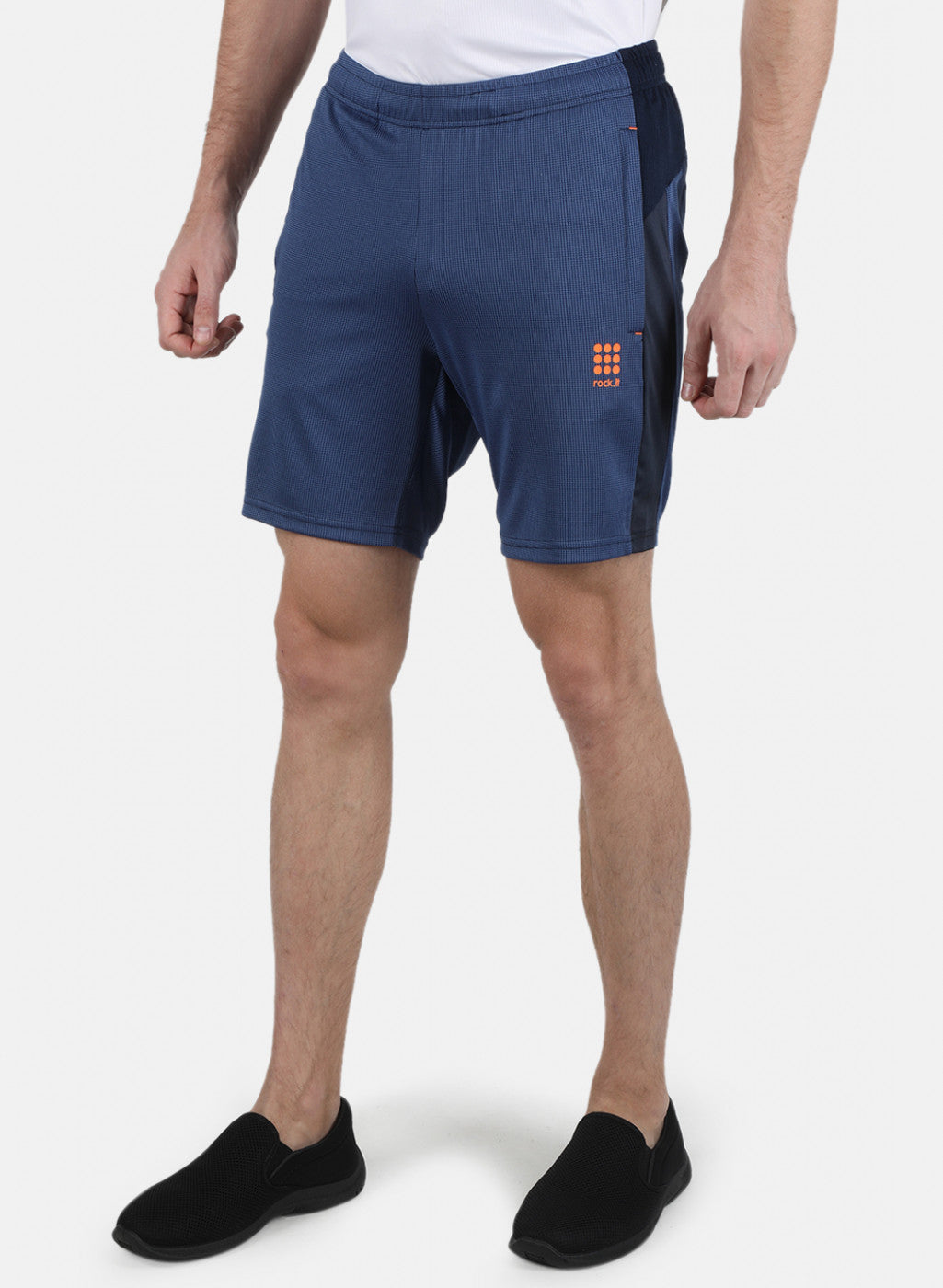 Rock.it Men Royal Blue Self Design Shorts