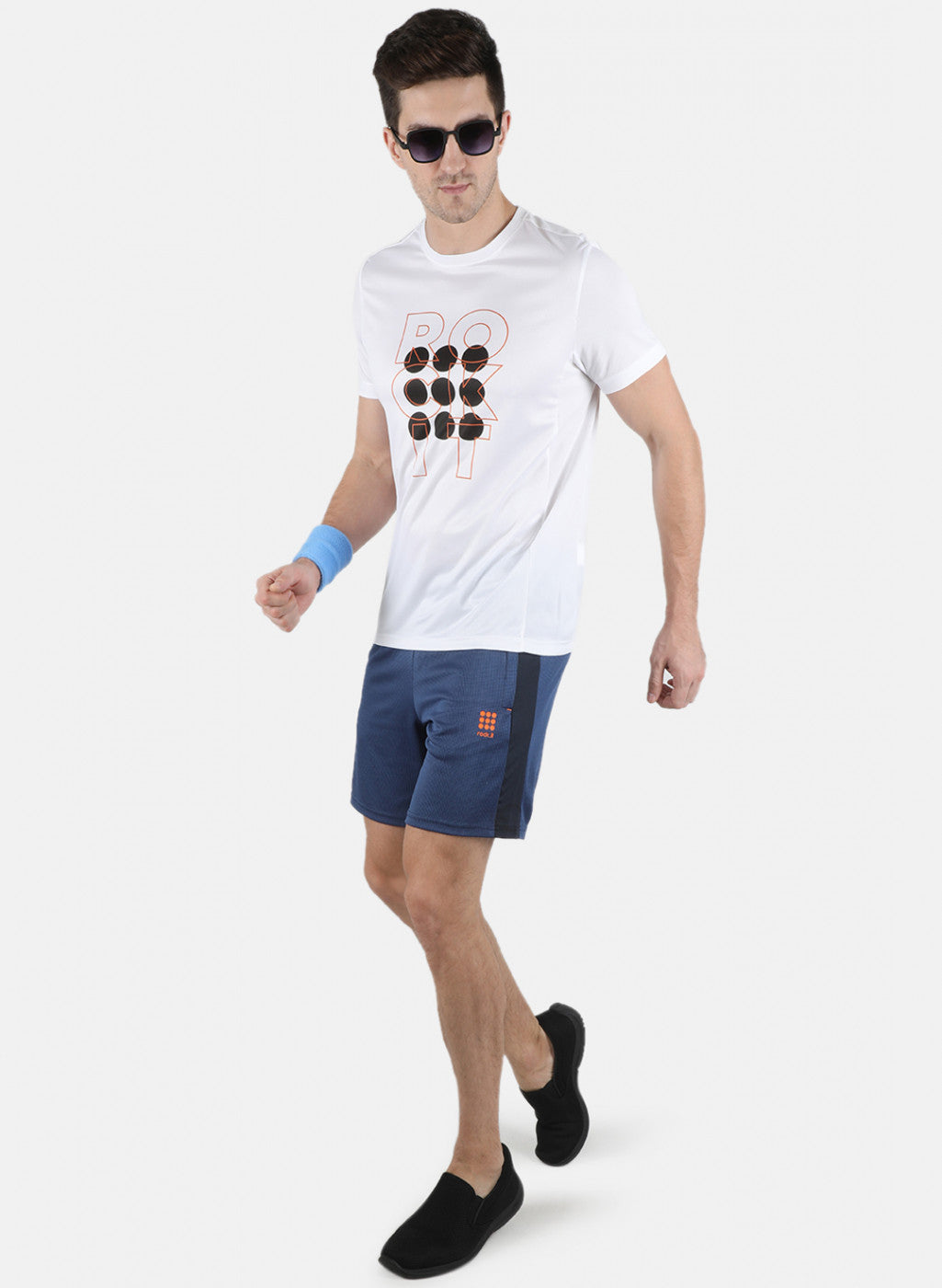 Rock.it Men Royal Blue Self Design Shorts