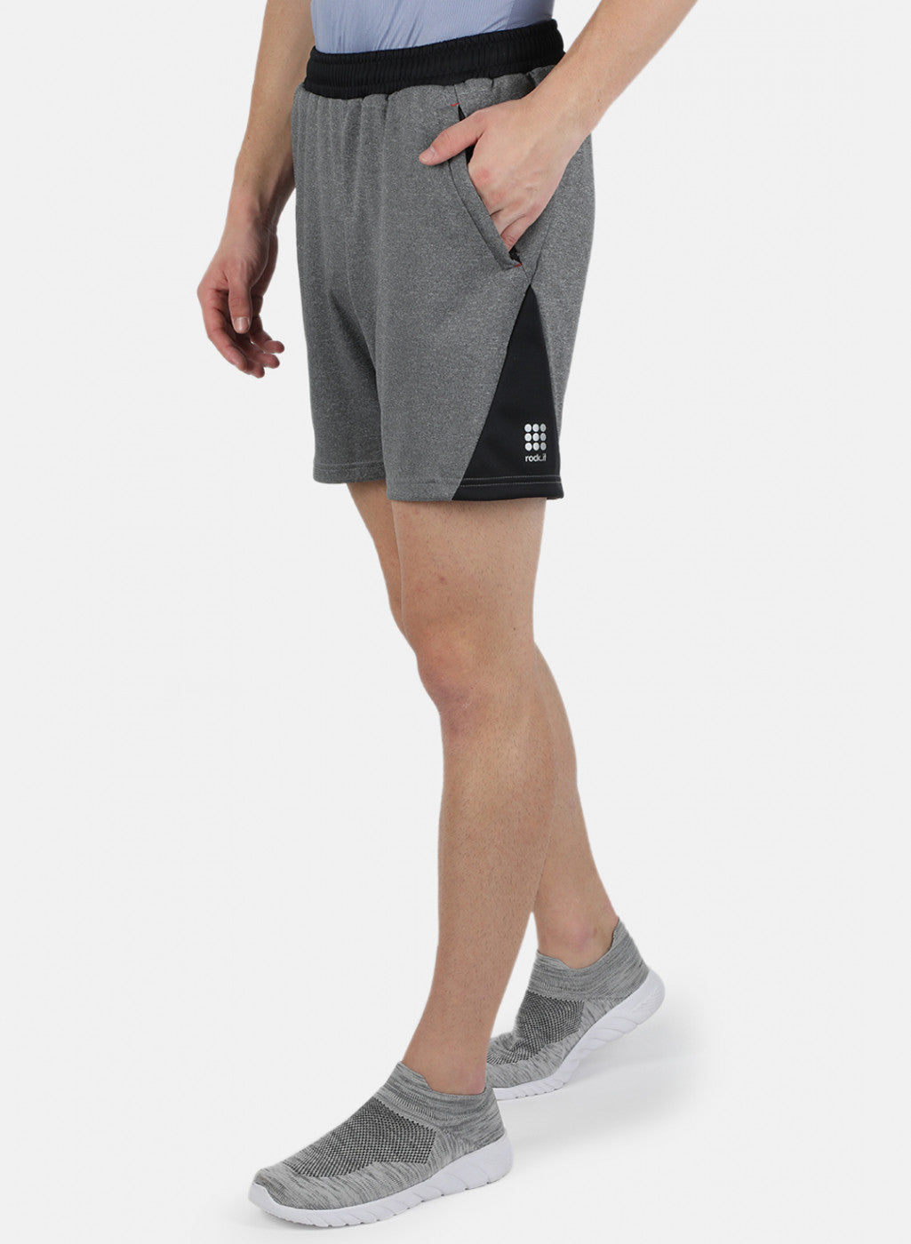 Rock.it Men Grey Self Design Shorts