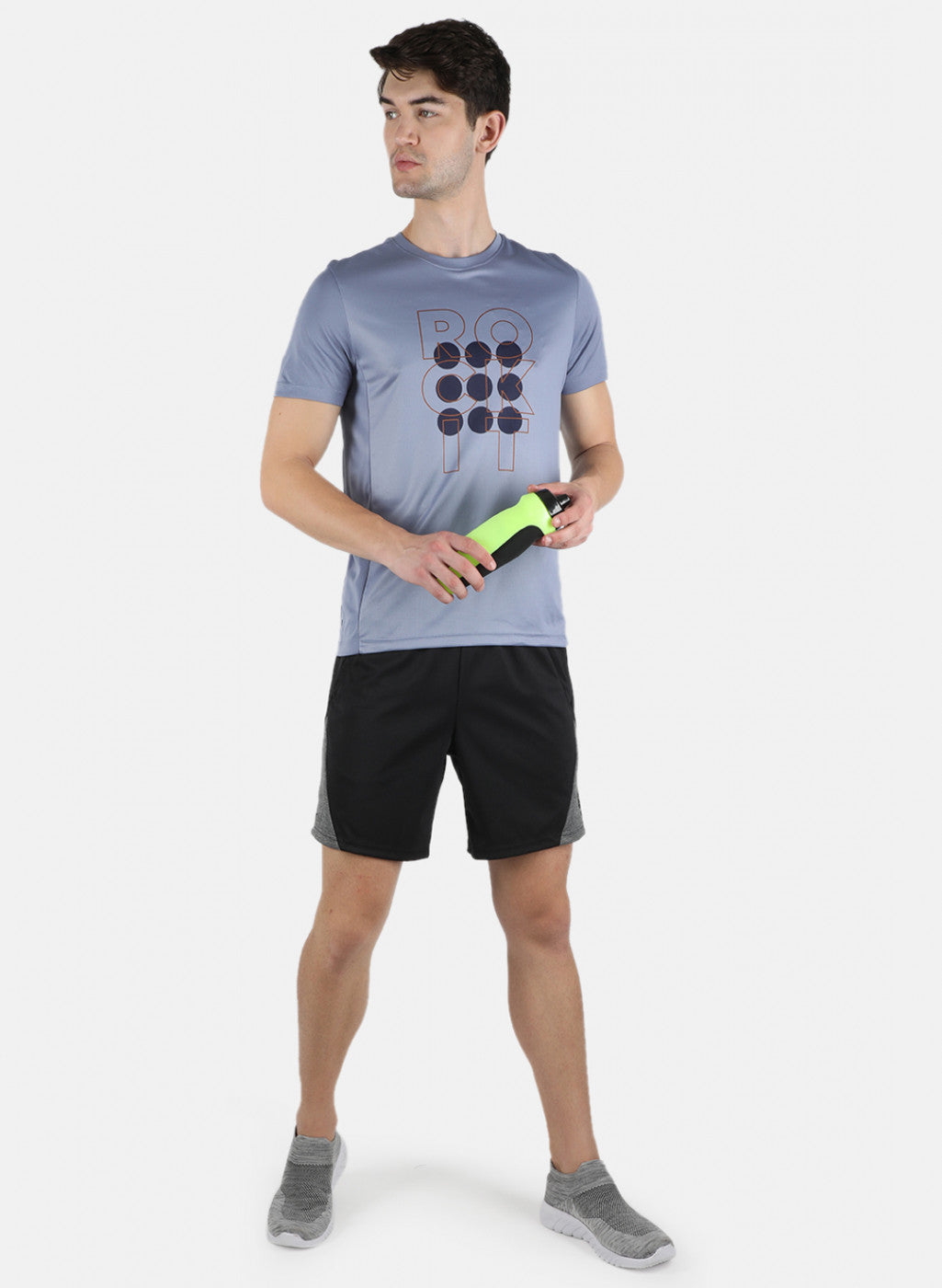 Rock.it Men Black Self Design Shorts