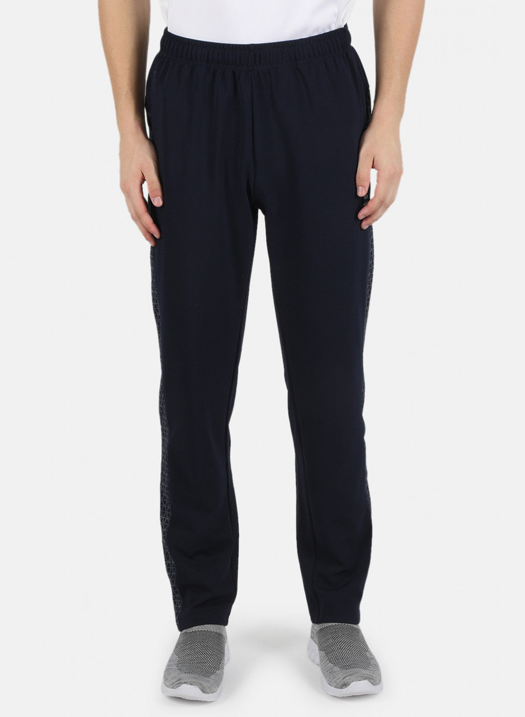 Rock.it Men Navy Blue Self Design Track Pant
