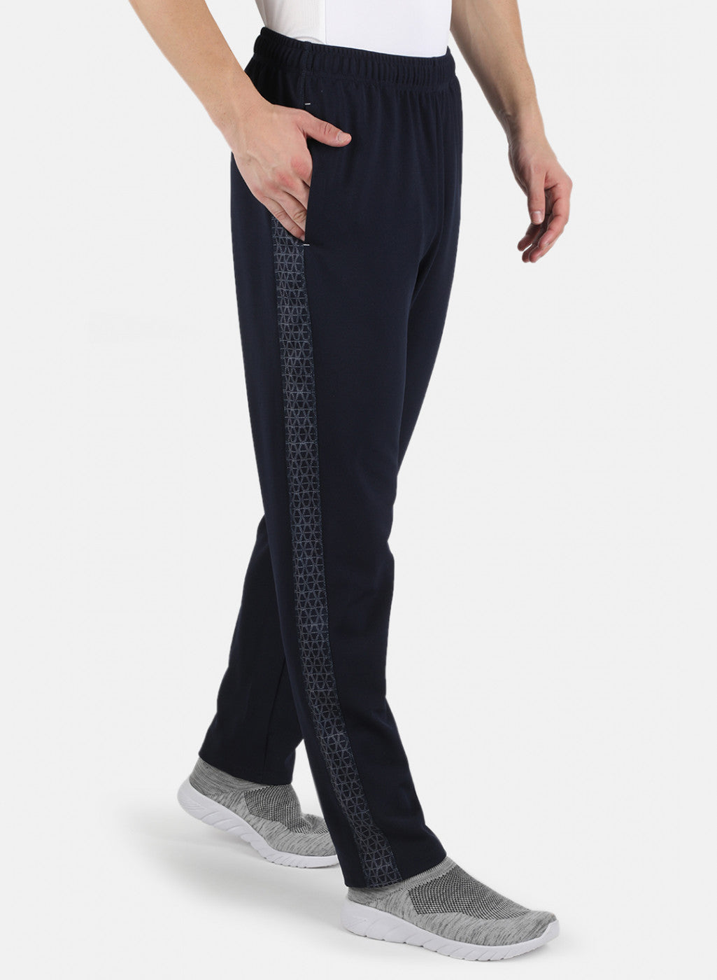 Rock.it Men Navy Blue Self Design Track Pant