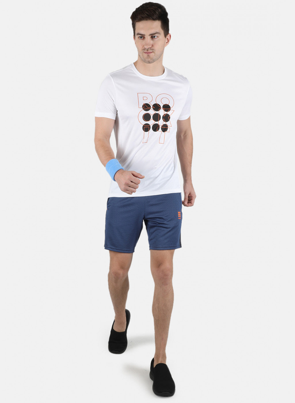 Rock.it Men White Self Design Round Neck T-Shirt