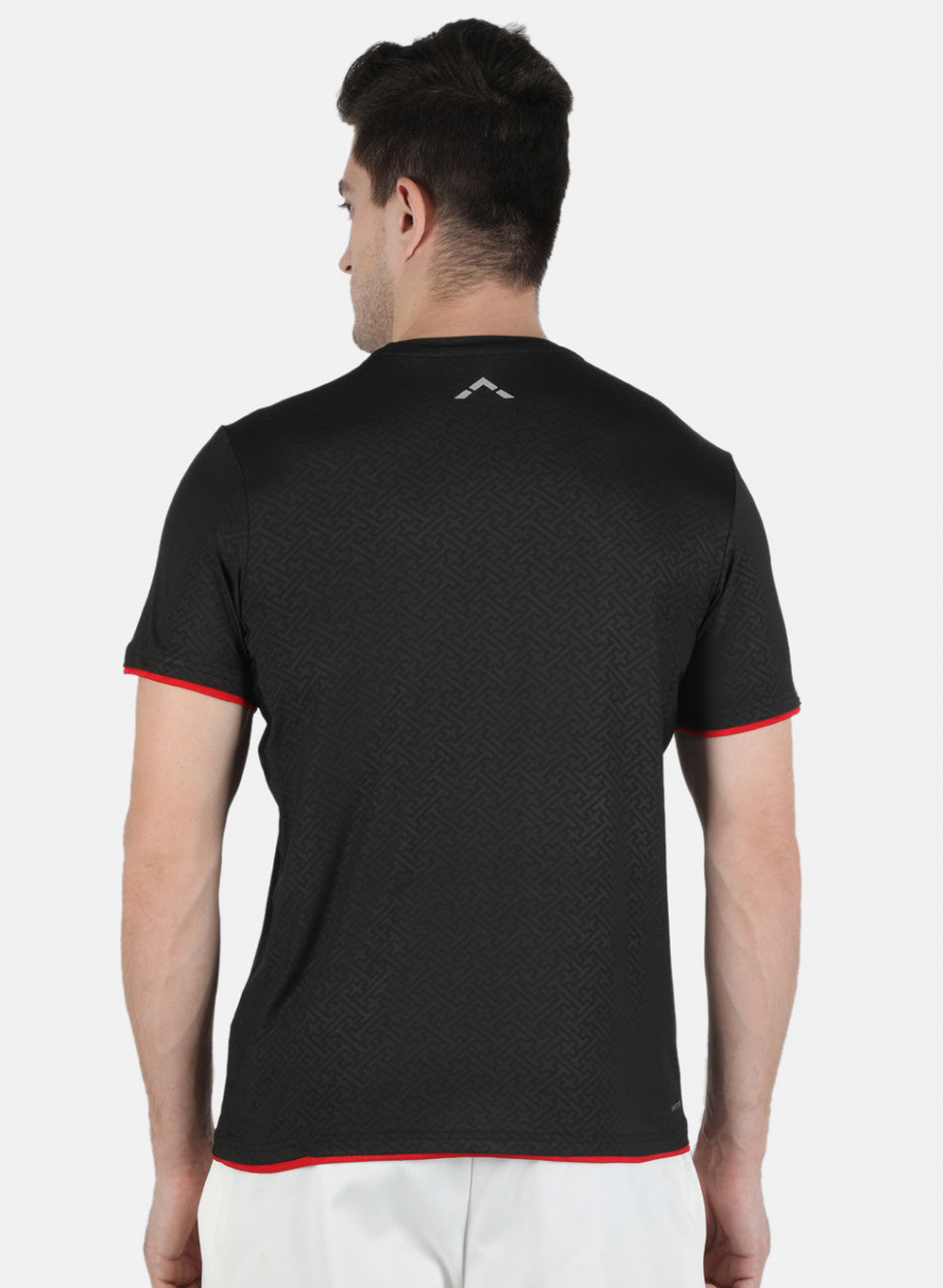 Rock.it Men Black Self Design Round Neck T-Shirt