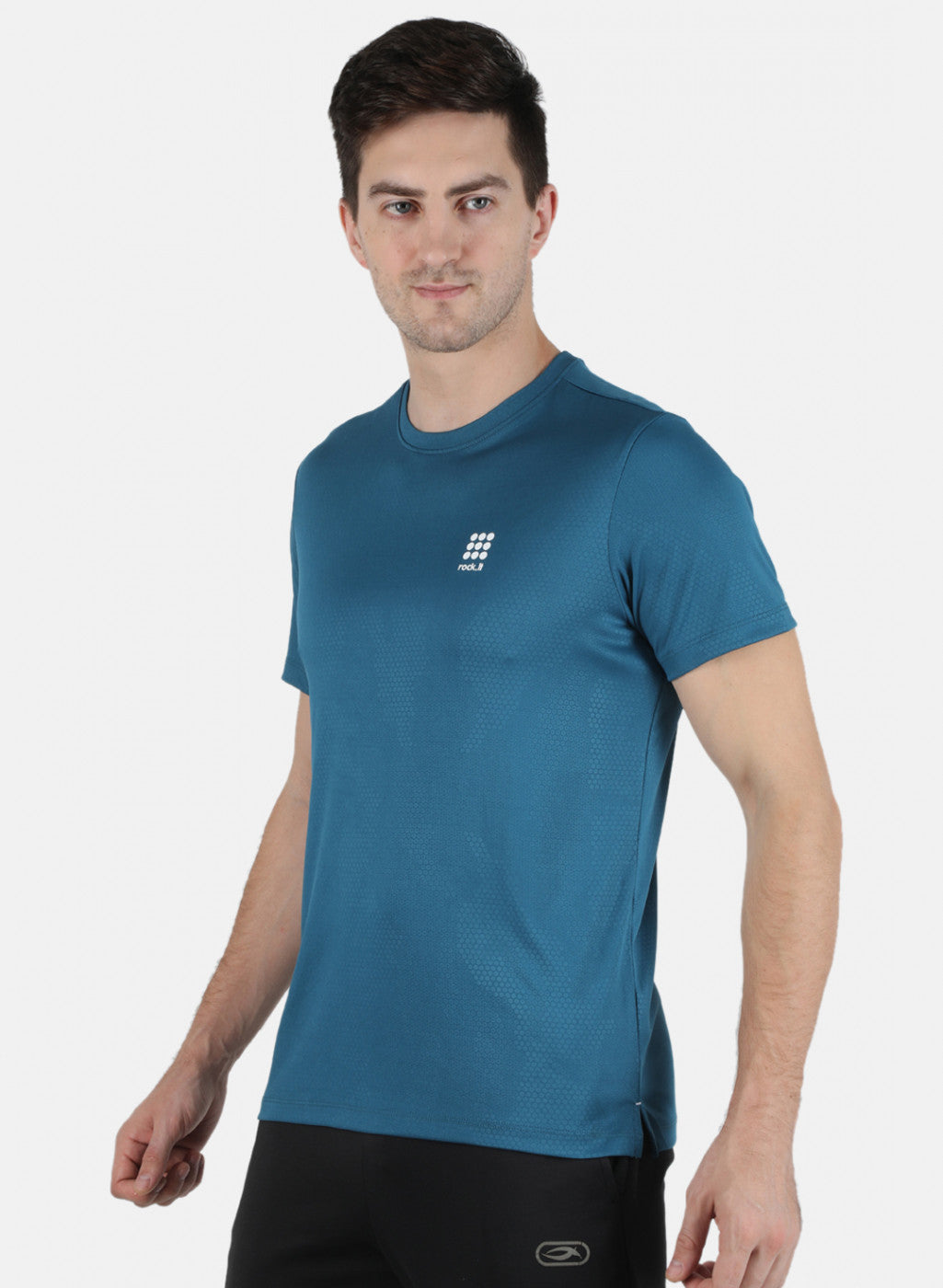 Rock.it Men Blue Self Design Round Neck T-Shirt