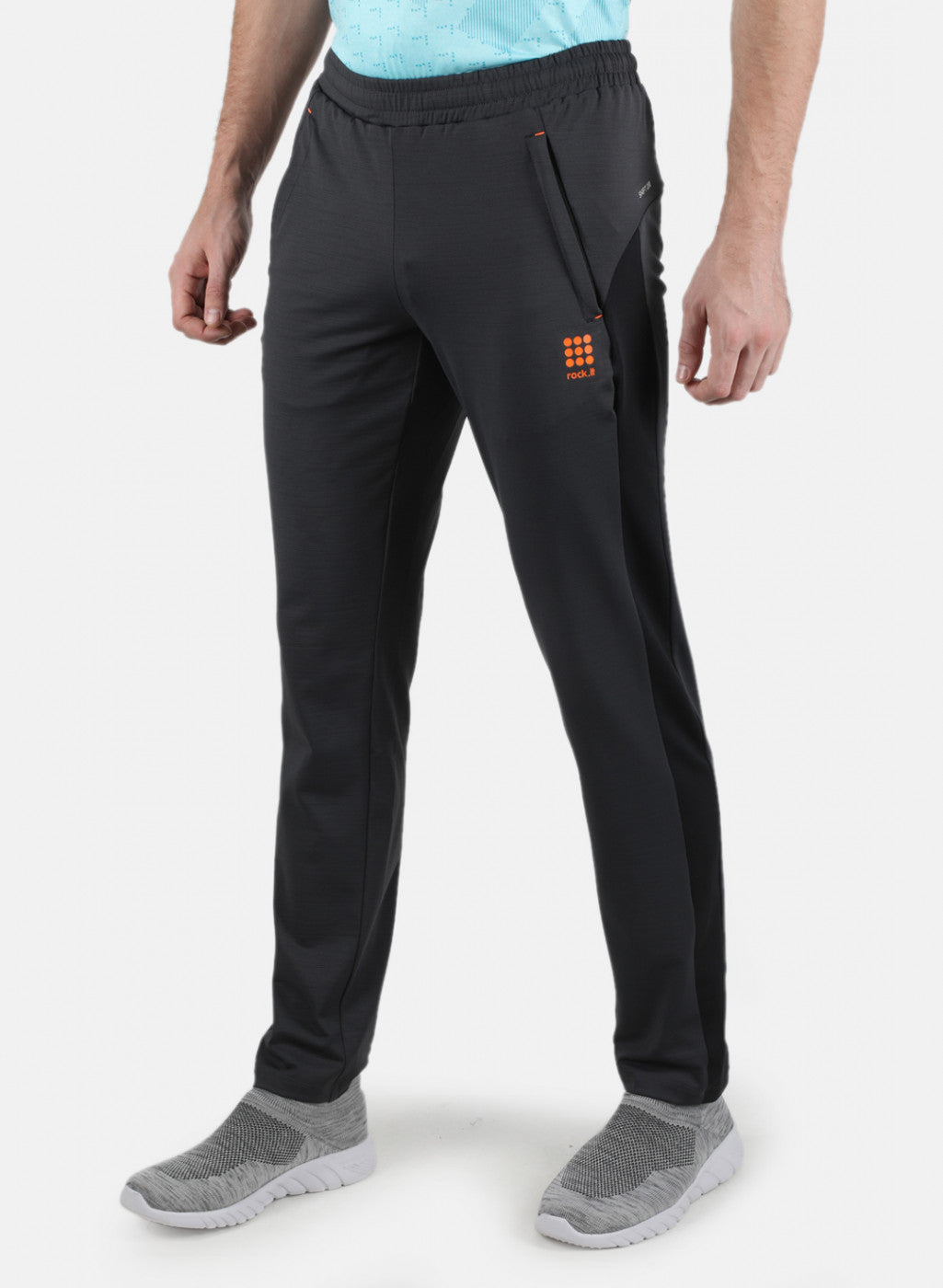 Rock.it Men Grey Self Design Track Pant